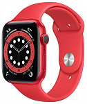 Apple Watch Series 6, 44 мм, алюминий красного цвета, спортивный ремешок красного цвета