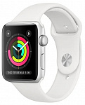 Умный часы Apple Watch Series 3, 38 мм, корпус из серебристого алюминия, спортивный ремешок белого цвета