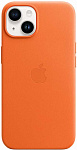 Чехол кожаный Apple MagSafe для iPhone 14 Plus (оранжевый)