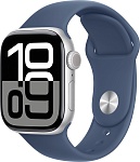 Apple Watch Series 10 42mm Silver Aluminum Case with Denim Sport Band