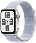 Apple Watch SE 2024 44mm Silver Aluminum Case with Blue Cloud Sport Loop