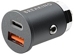 Автомобильное зарядное устройство Breaking C10, USB-А + USB-C, QC 3.0, PD 48W, 3A, Steel, MOUNTAIN SERIES, графит