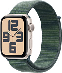 Apple Watch SE 2024 44mm Starlight Aluminum Case with Lake Green Sport Loop