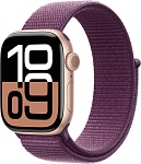 Apple Watch Series 10 46mm Rose Gold Aluminum Case with Plum Sport Loop