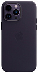 Чехол кожаный Apple MagSafe для iPhone 14 Pro Max (тёмно-фиолетовый)