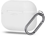 Чехол силиконовый с карабином для AirPods Pro 2, белый