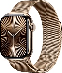 Apple Watch Series 10 46mm Gold Titanium Case with Gold Milanese Loop