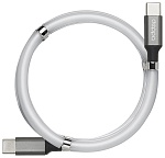 Дата-кабель Deppa Type-C – Type-C, USB 2.0, 5A, 100Вт, 1.5 м, магнитный органайзер, серый