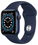 Apple Watch Series 6, 40 мм, алюминий тёмно-синего цвета, спортивный ремешок цвета «тёмный ультрамарин»