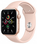 Умные часы Apple Watch SE, 44 мм, корпус из алюминия золотого цвета, спортивный ремешок цвета «розовый песок»