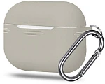 Чехол силиконовый с карабином для AirPods Pro 2, серый
