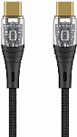 Data кабель Crystal USB-C - USB-C, 60W 1м, черный, Deppa