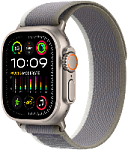 Apple Watch Ultra 2 GPS + Cellular, 49 мм, корпус из титана, ремешок Trail зеленого/серого цвета, размер S/M